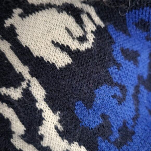 J Peterman Emmas Sweater Blue Hourglass Peplum Cardigan Green Floral Wool Small - Picture 10 of 16